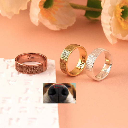 Personalized Dog Nose Print Ring