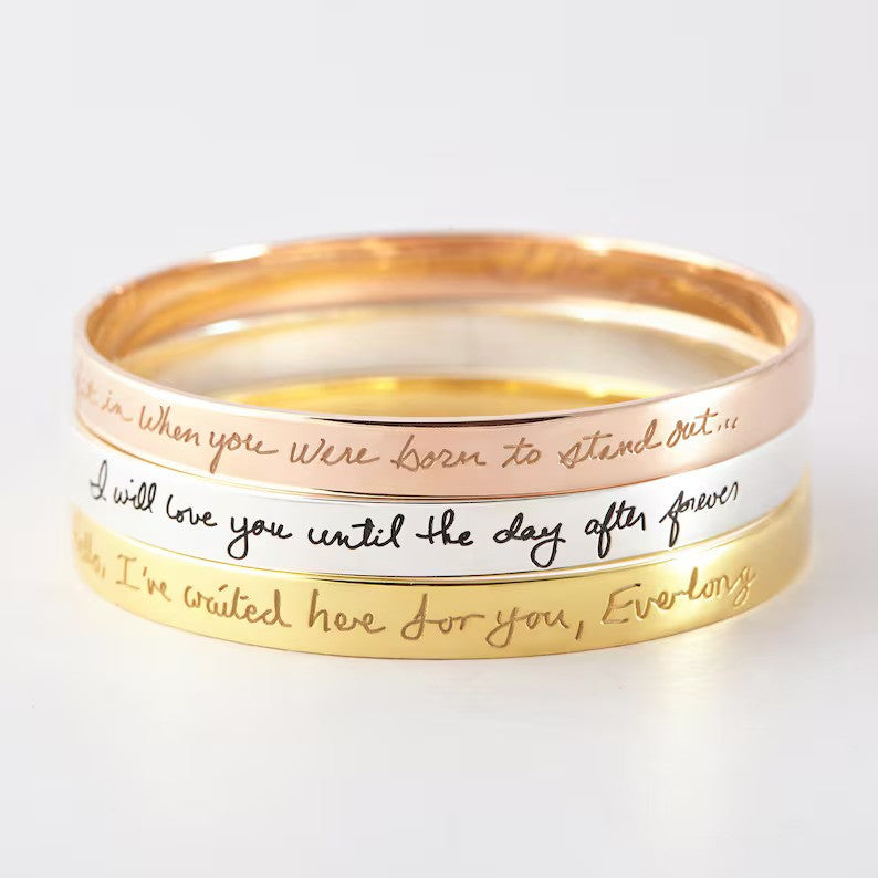 Personalized Engraved Handwriting Bracelet