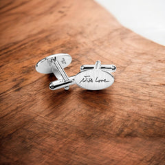 Personalized Engraved Handwriting Cufflinks For Wedding