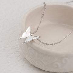 Personalized Engraved Initial Letter Butterfly Necklace