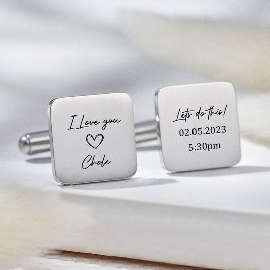 Personalized Engraving Square Cufflinks
