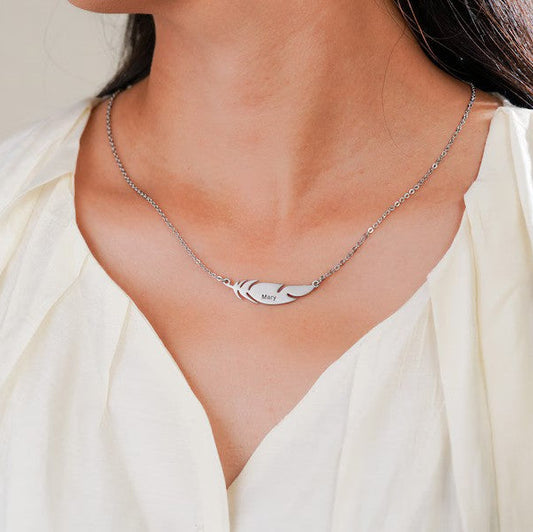 Personalized Feather Necklace