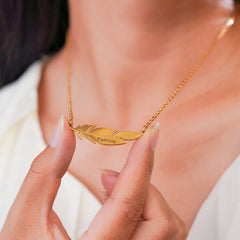 Personalized Feather Necklace