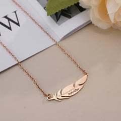 Personalized Feather Necklace