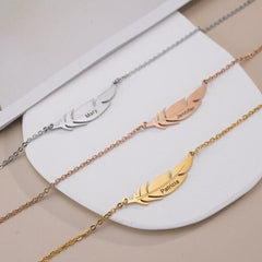 Personalized Feather Necklace