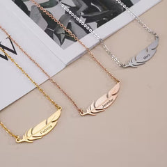 Personalized Feather Necklace