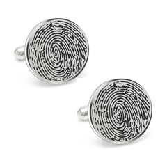 Personalized Fingerprint Round Shaped Cufflink