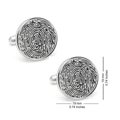 Personalized Fingerprint Round Shaped Cufflink