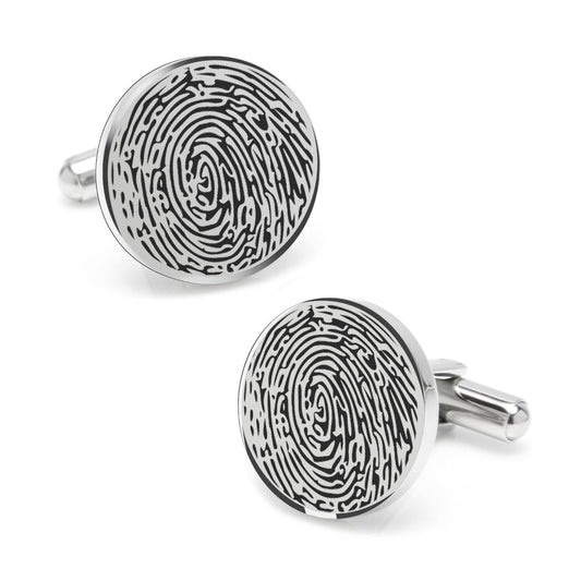 Personalized Fingerprint Round Shaped Cufflink for Men and Boys