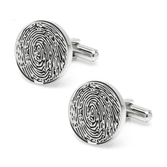 Personalized Fingerprint Round Shaped Cufflink