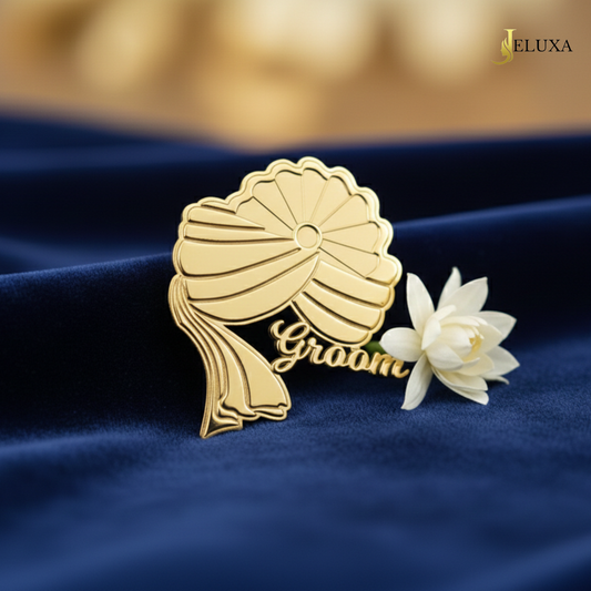 Personalized Groom-Dulha-Barati Wedding Brooch