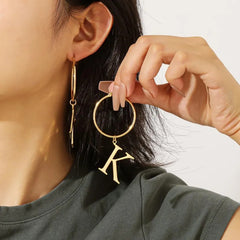 Personalized Initial 18k Gold Hoop Earring