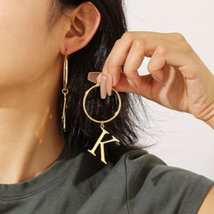 Personalized Initial 18k Gold Hoop Earring