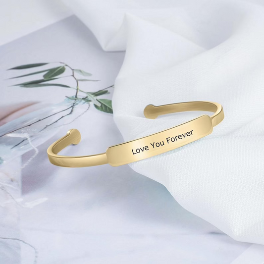 Personalized Inspirational Bangle-Bracelets Custom Engraved - Jeluxa