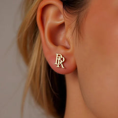 Personalized Jewelry Intertwined Initial Earrings