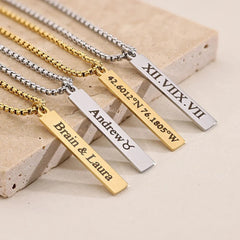 Personalized Men's Bar Necklace