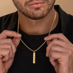 Personalized Men's Bar Necklace