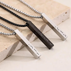 Personalized Men's Morse Code Bar Necklace