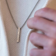 Personalized Men's Morse Code Bar Necklace