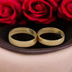 Personalized Name-Fingerprint Couple Ring Set