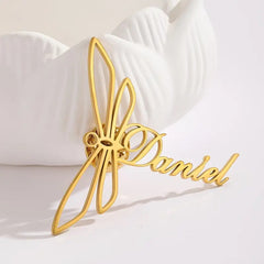 Personalized Name Dragonfly Brooch