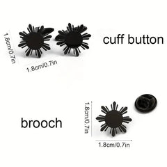 Personalized Name Engraved Sunflower Cufflink-Brooch Set