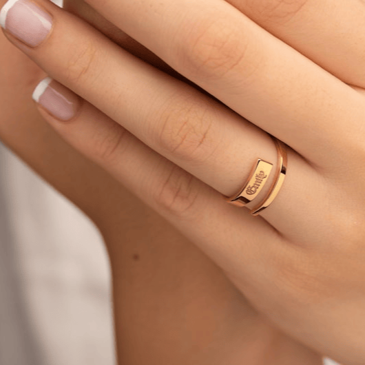 Personalized Name Stacking Dainty Ring