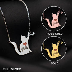 Personalized Pet Name Heart Detail Necklace