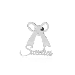 Personalized Ribbon Bow Brooch with Custom Name