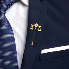 Personalized Scales of Justice Lapel Pin with Initials