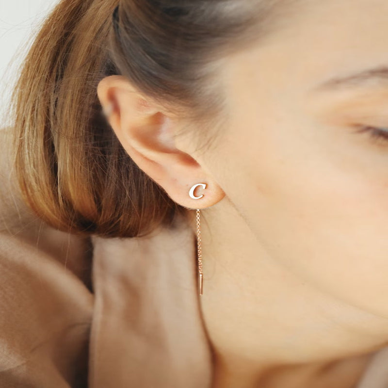 Personalized Tiny Initial Letter Earrings