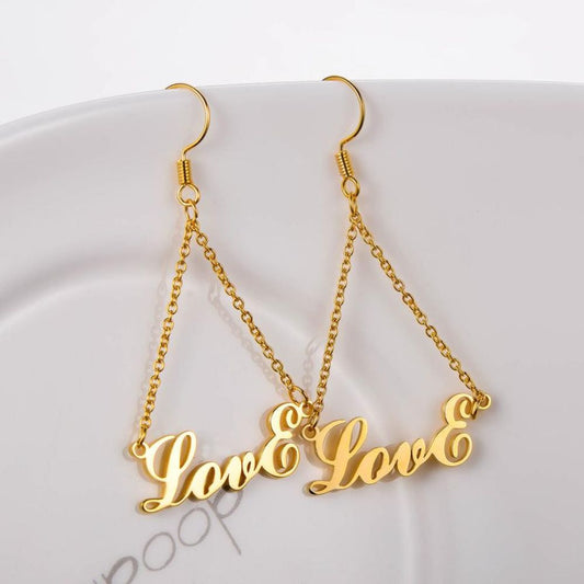 Personalized Triangle Name Earring