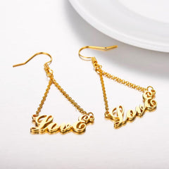 Personalized Triangle Name Earring