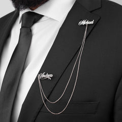 Personalized Chain Lapel Brooch for Bride-Groomsmen