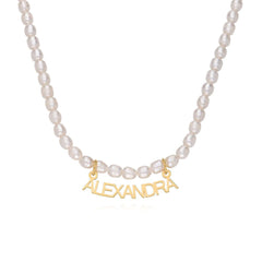 Personalized Chiara Pearl Name Necklace