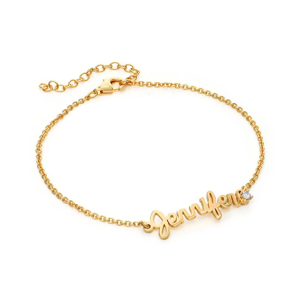 Personalized Cursive Name Bracelet With Diamond