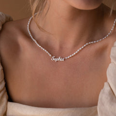 Personalized Custom Mellow Pearl Name Necklace