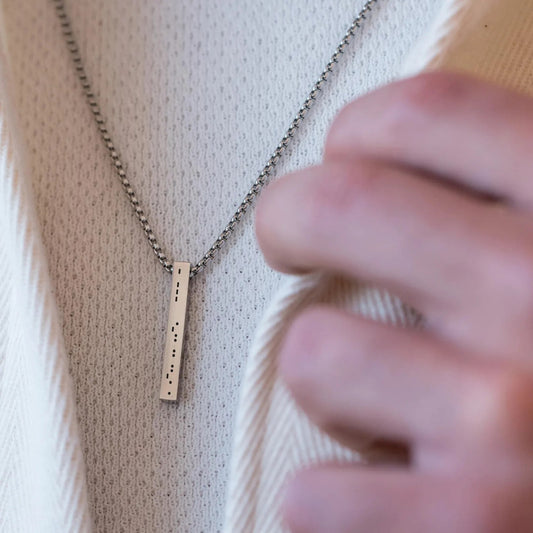 Personalized Custom Morse Code Bar Necklace For Men