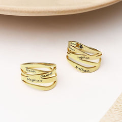 Personalized Custom Multiple Name Ring