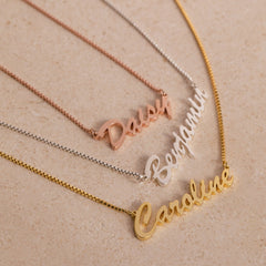 Personalized Custom Name Necklace in Box Chain