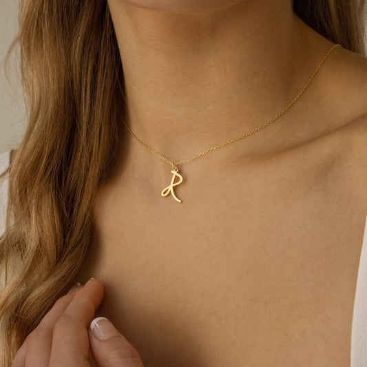 Personalized Custom Nella Initial Letter Necklace For Gift