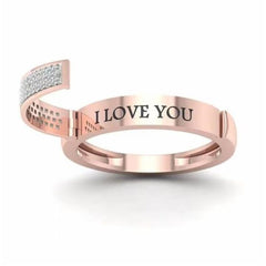 Personalized Custom Secret Message Dimond Ring For Love Birds