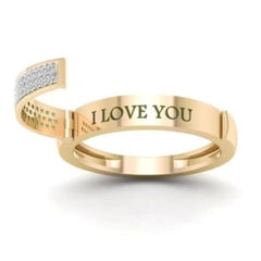 Personalized Custom Secret Message Dimond Ring For Love Birds