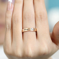 Personalized Custom Your Own Handwriting Engraved Ring