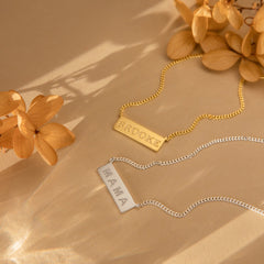 Personalized Dainty Bar Name Necklace