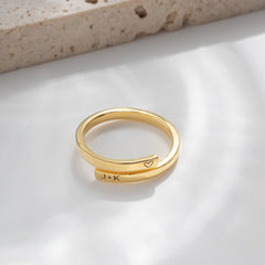 Personalized Dainty Stacking Engraved Double Name Ring