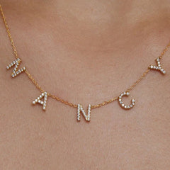 Personalized Diamond Latter Name Necklace