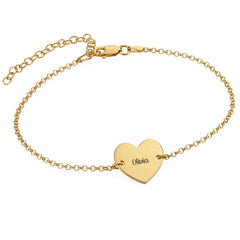 Personalized Engraved Heart Charm Name Anklet