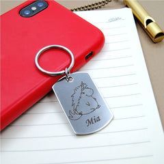 Personalized Engraved Kids Drawing Keychain