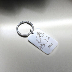 Personalized Engraved Kids Drawing Keychain